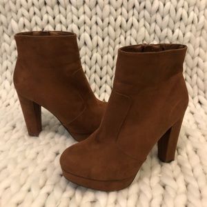 Suede high heel boot